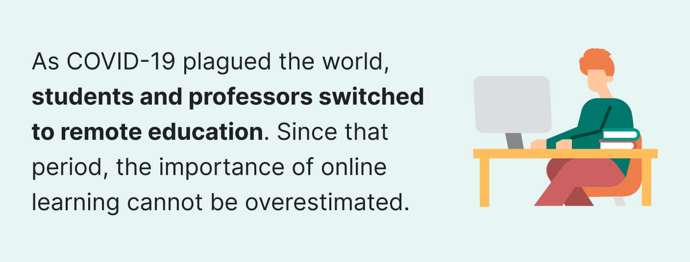 During the pandemic, people switched to remote education.