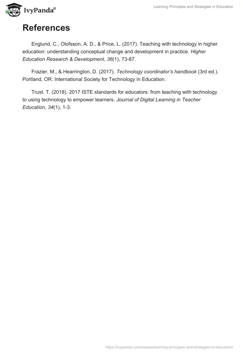 Learning Principles and Strategies in Education. Page 2