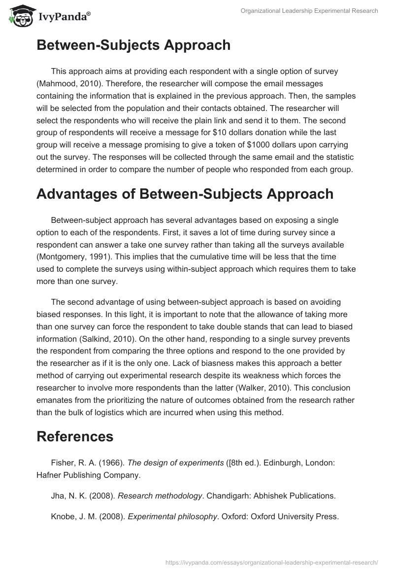Organizational Leadership Experimental Research. Page 2