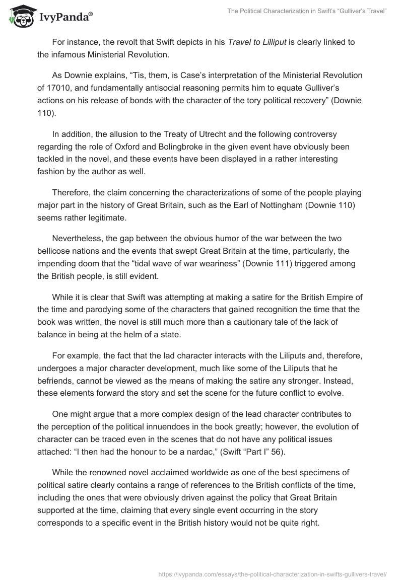 The Political Characterization in Swift’s “Gulliver’s Travel”. Page 2